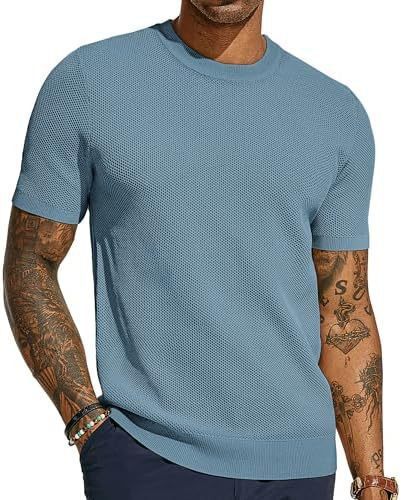 Men's Short Sleeved Knitted T-shirt