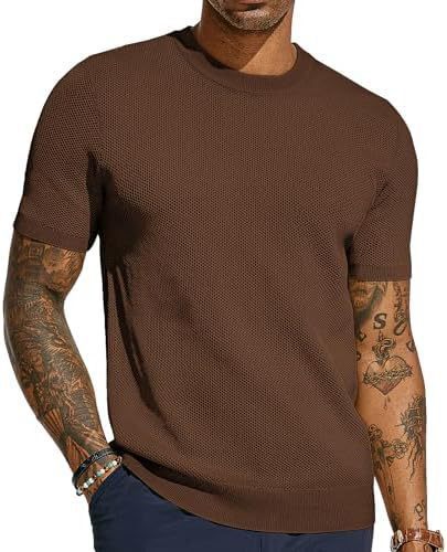 Men's Short Sleeved Knitted T-shirt