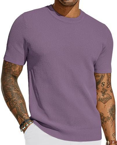 Men's Short Sleeved Knitted T-shirt