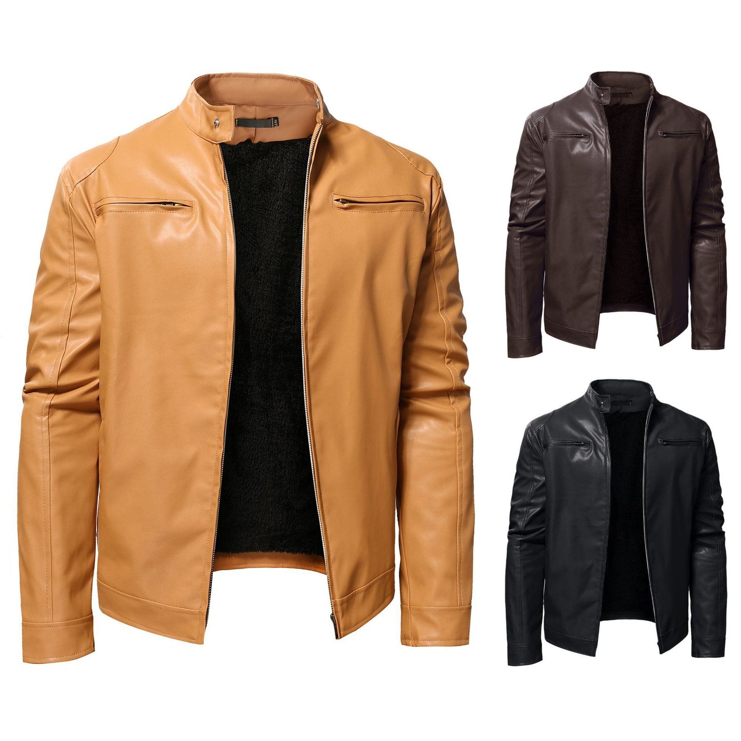 Men's Business Gentleman Fleece-lined Thickened Zipper Cardigan