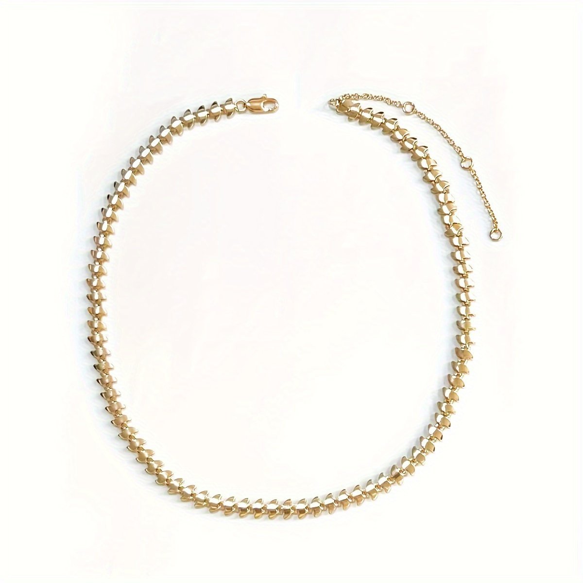Gold Laurel Leaf Leaves Lightweight Chain Link Statement Necklace 18-20 Long