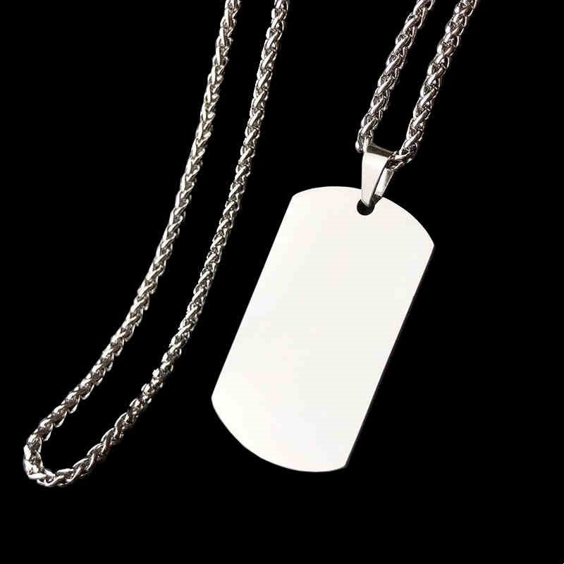 Titanium Steel Military Necklace Custom Photo Lettering