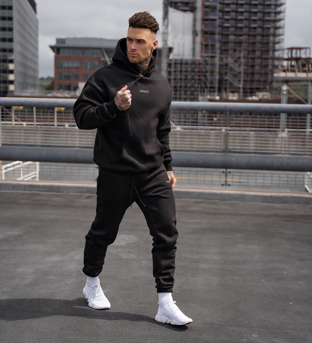 Men's autumn loose hooded sweater suit