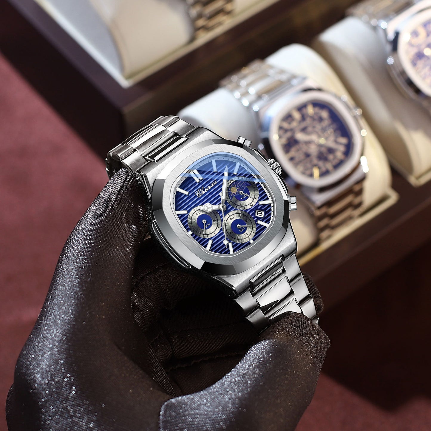 Multifunctional True Three Eyes Six-pin Men's Watch