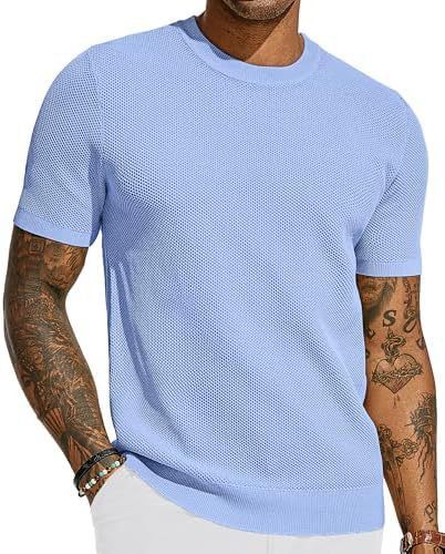 Men's Short Sleeved Knitted T-shirt