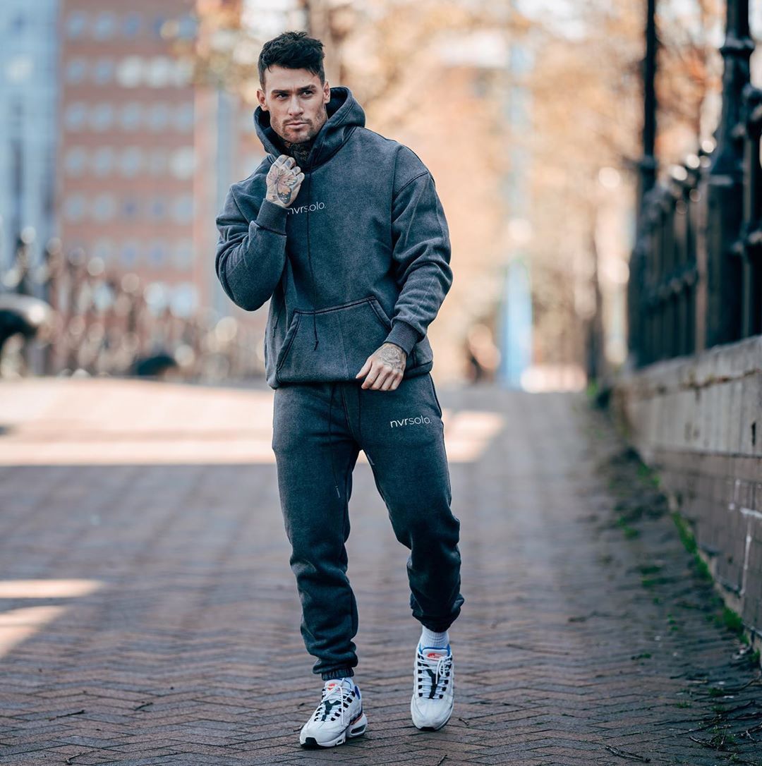 Men's autumn loose hooded sweater suit