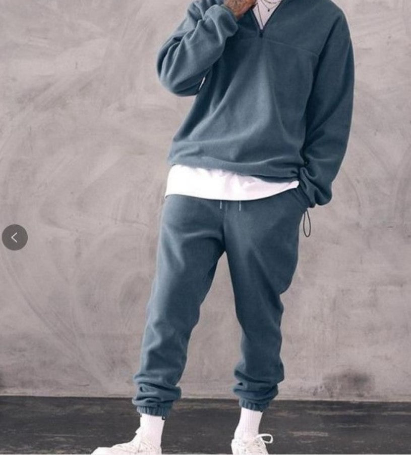 Casual Stand Collar Thickened Long-sleeved T-shirt Loose-fitting Pullover Men's Suit