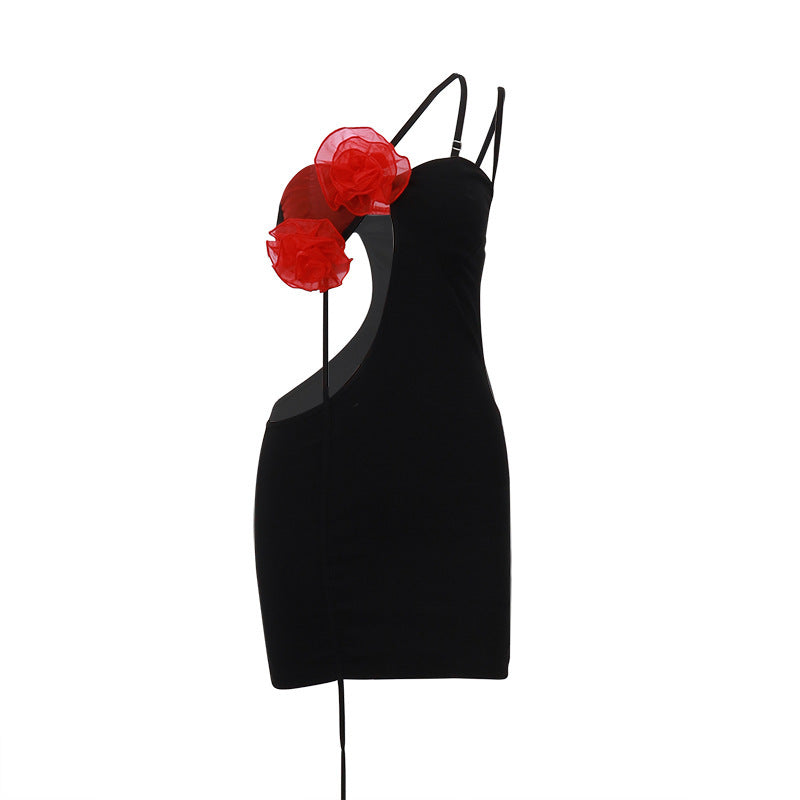Off-shoulder Pure Design Sense Slim Hollow Hip Skirt For Women
