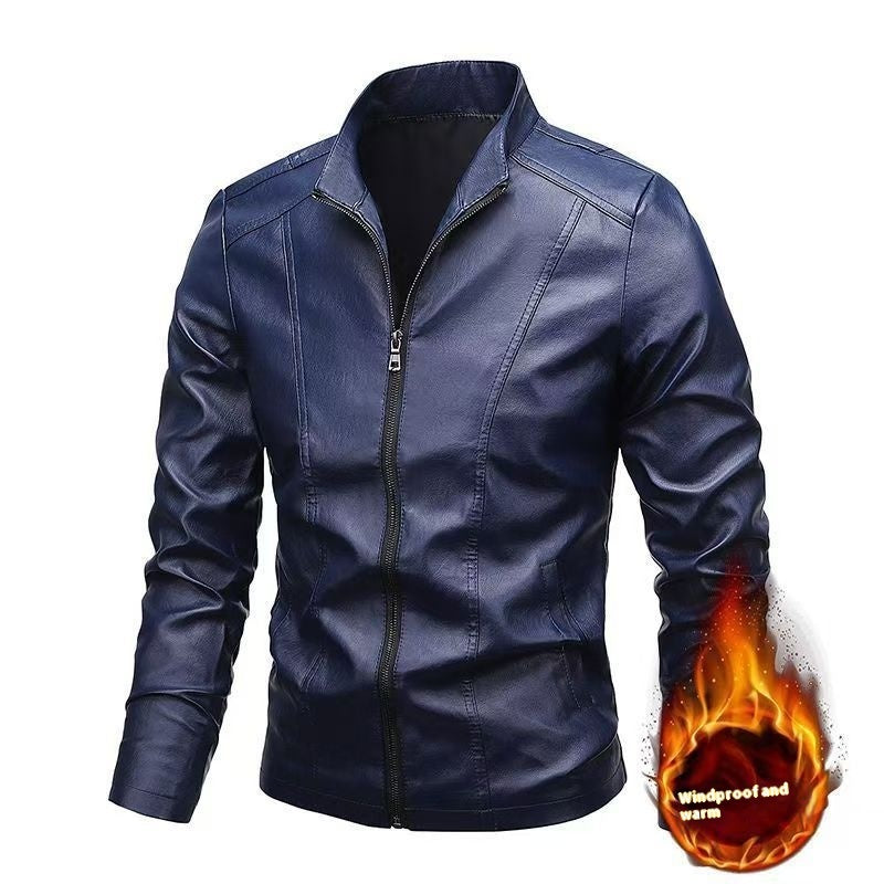 Men's Slim Fit Trendy Handsome Leather Jacket Coat