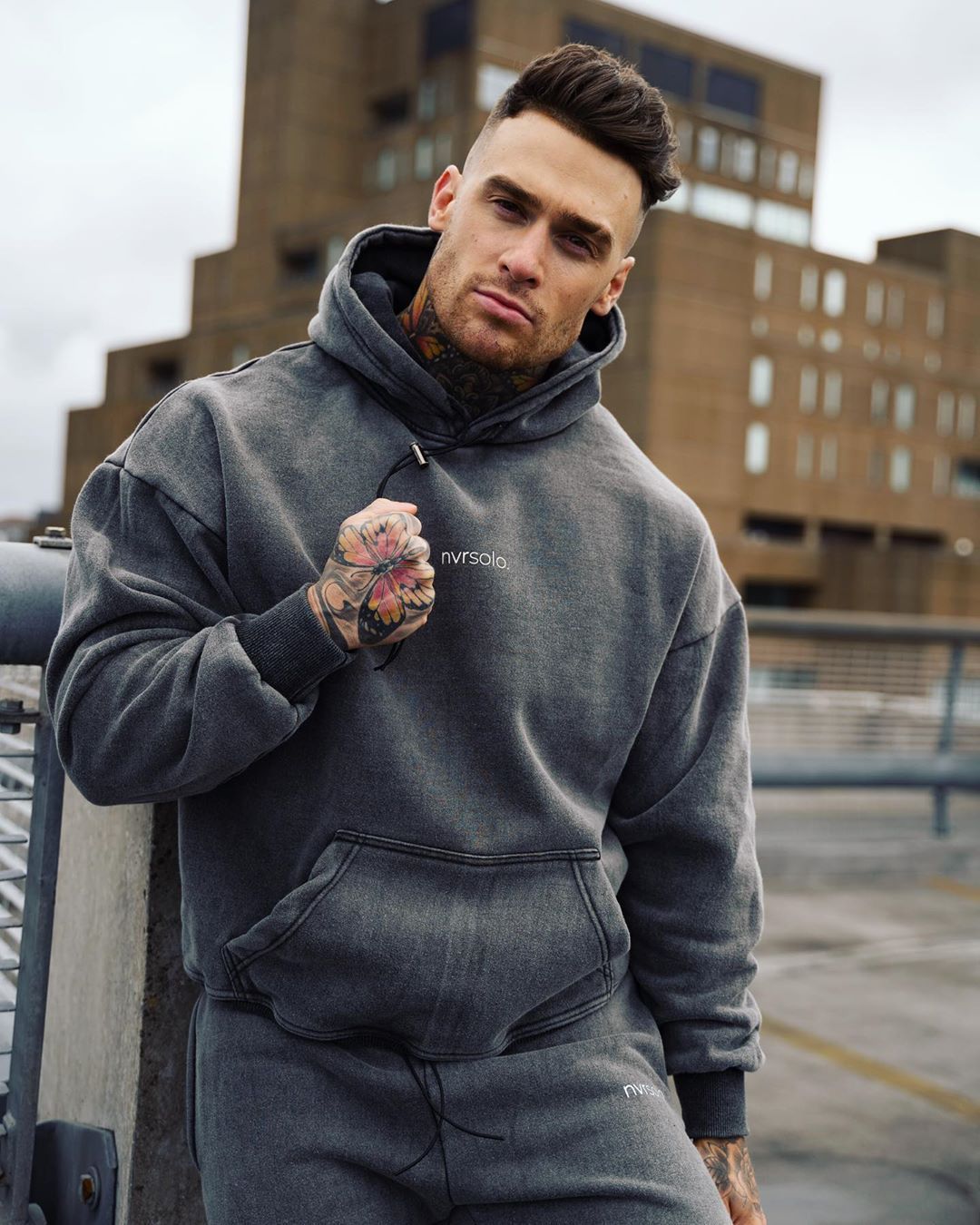 Men's autumn loose hooded sweater suit