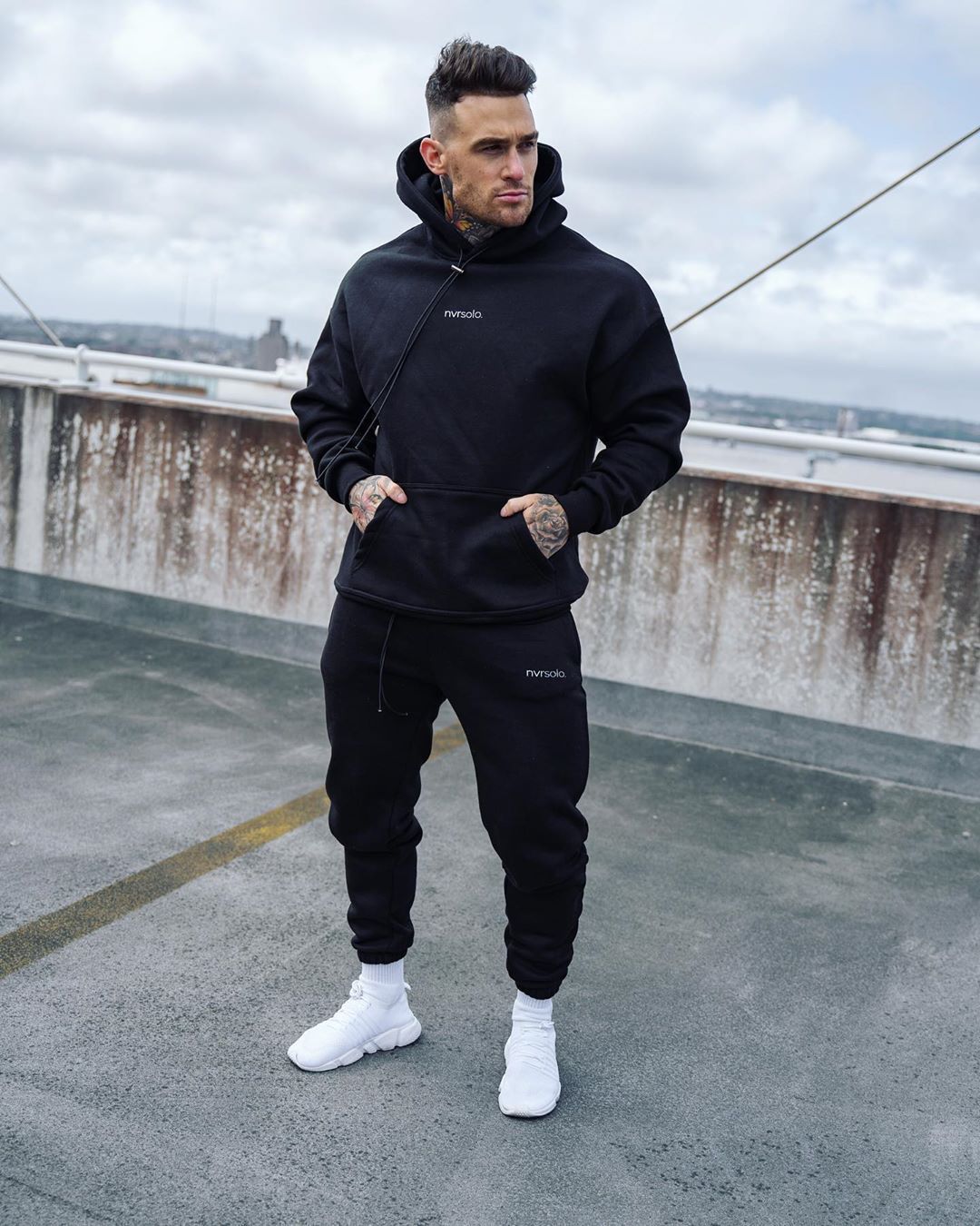 Men's autumn loose hooded sweater suit