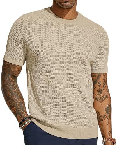 Men's Short Sleeved Knitted T-shirt