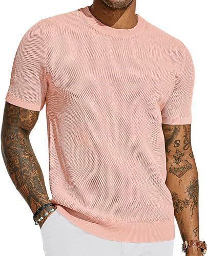 Men's Short Sleeved Knitted T-shirt
