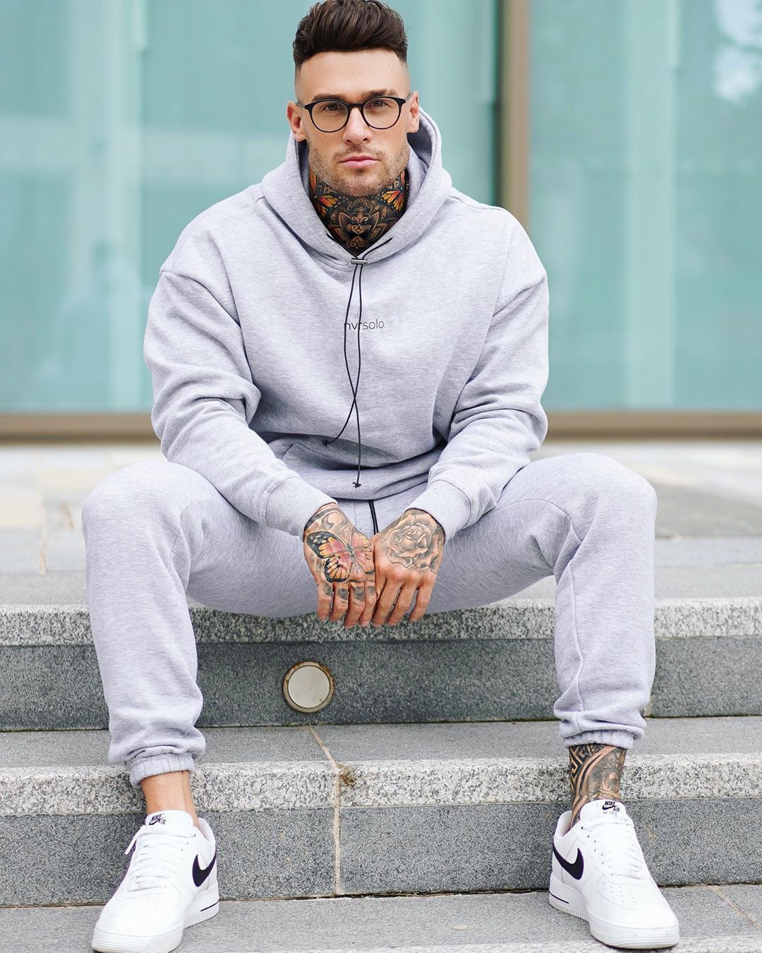 Men's autumn loose hooded sweater suit
