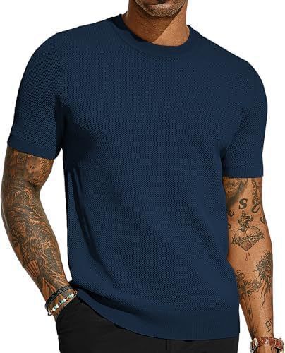 Men's Short Sleeved Knitted T-shirt