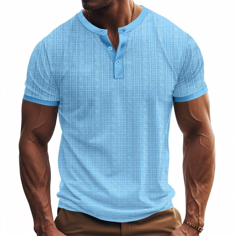 Breathable Casual Henley Shirt Top