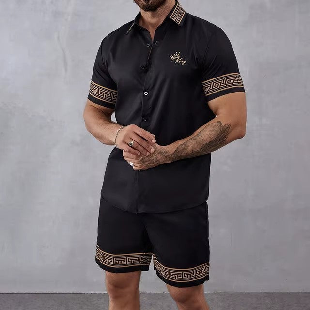 Fashion 3D Digital Printing Hawaiian Vacation Shirt Shorts
