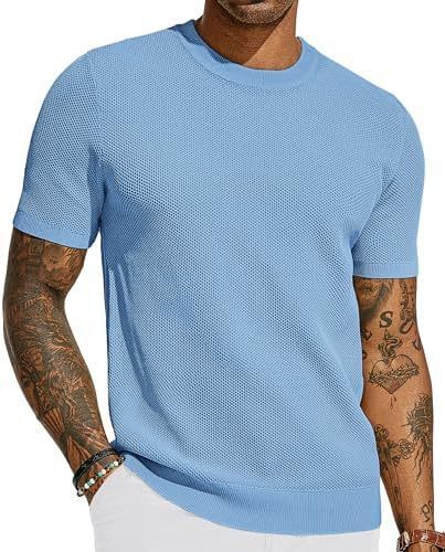 Men's Short Sleeved Knitted T-shirt