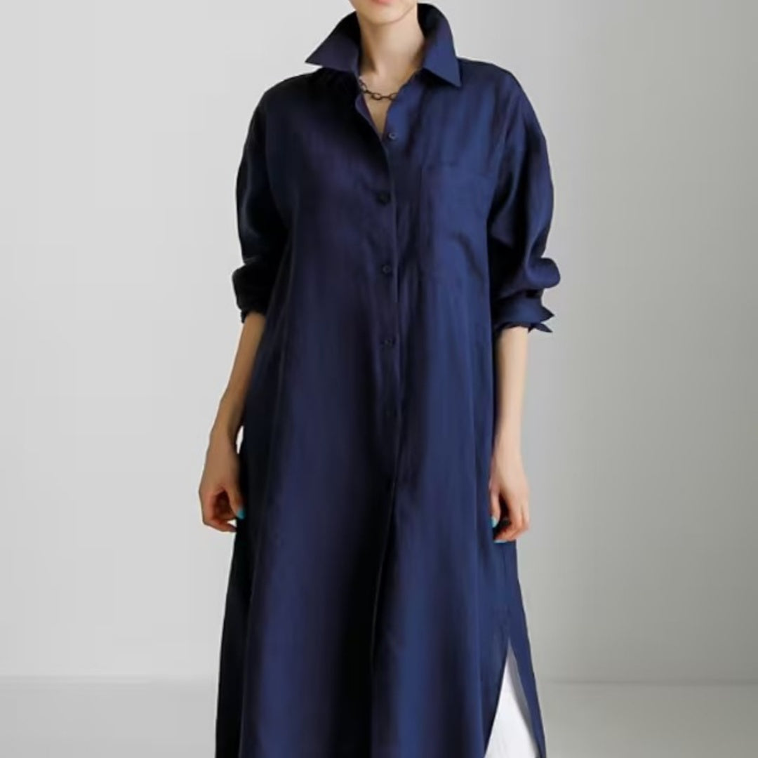 Women's Cardigan Cotton And Linen Half Sleeve Dress Women