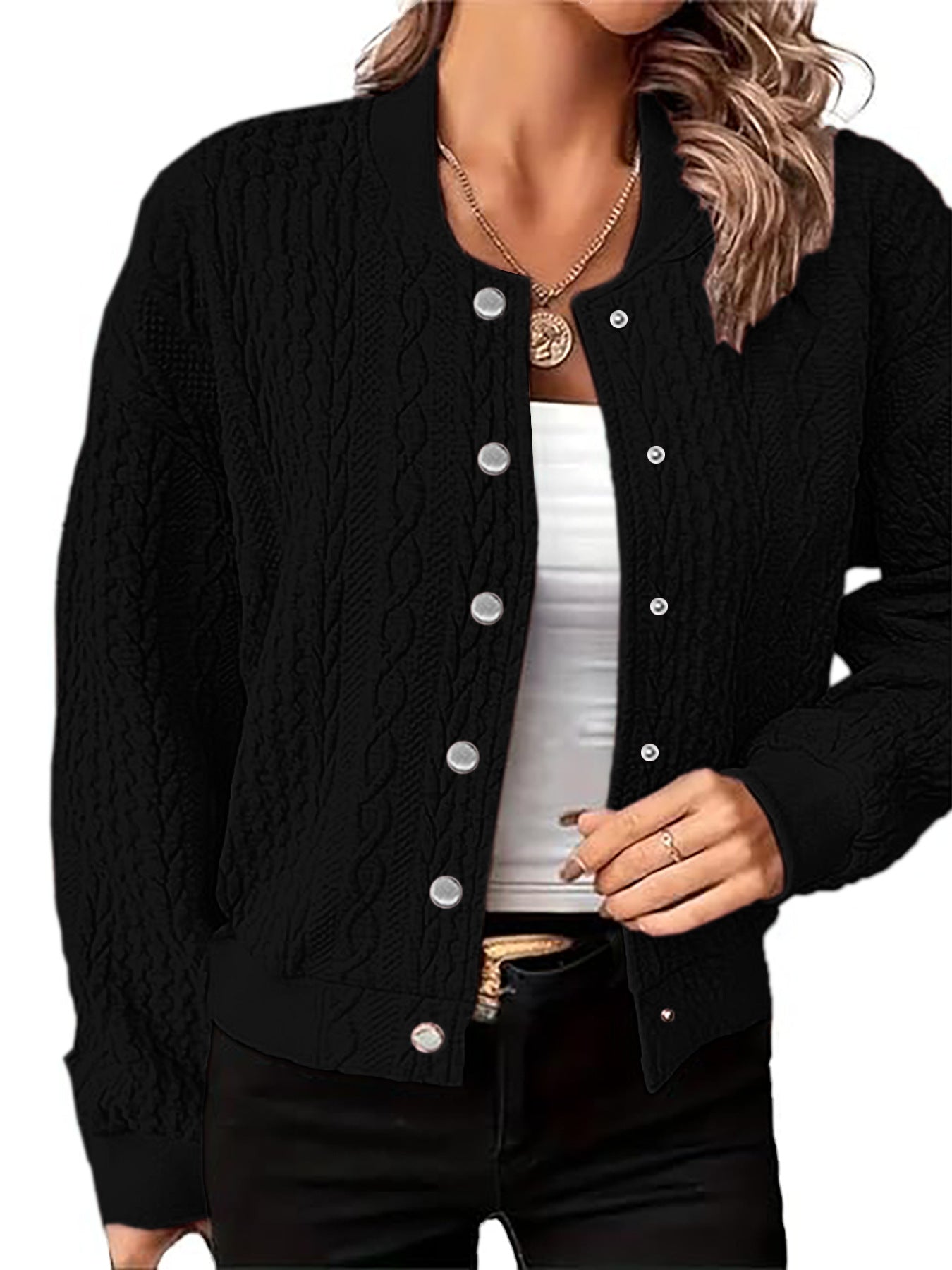 Women's Cardigan Fashion Button Coat Jacket