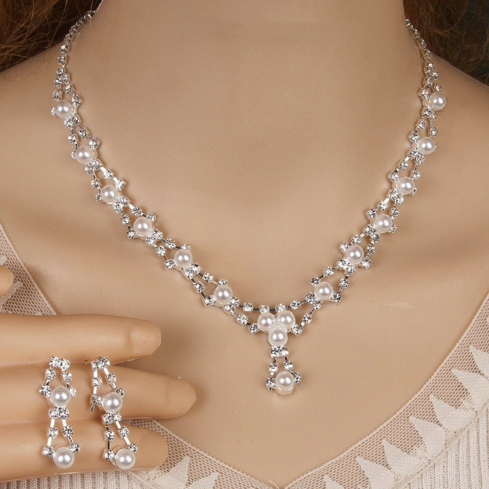European And American Style Necklace Eardrop Jewelry Suit