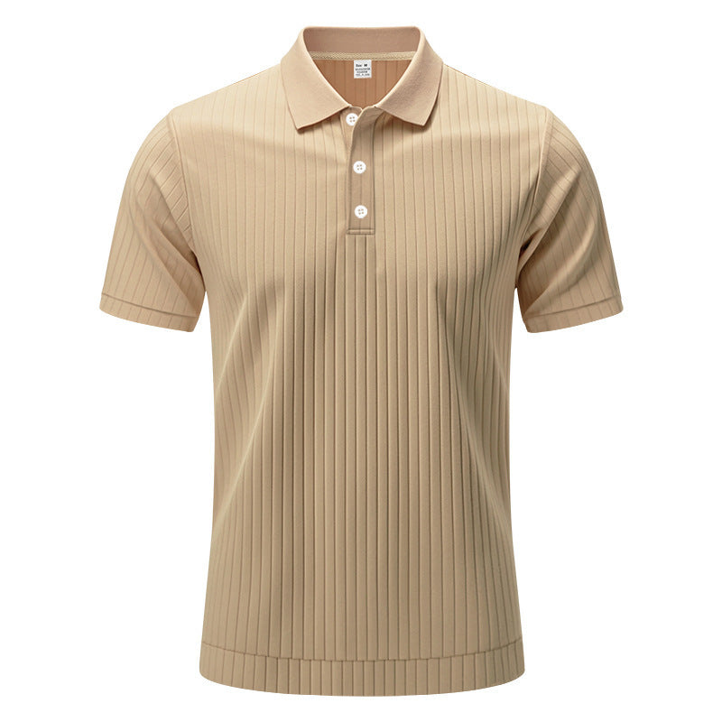 Sunken Stripe Quick-drying Ice Silk Short Sleeve