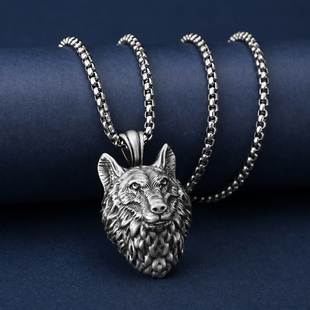 Men's Hip Hop Wolf Head Pendant Punk Animal