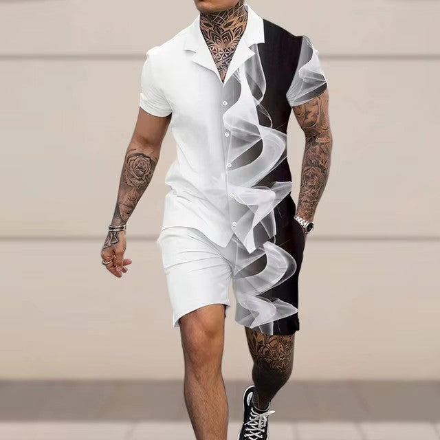 Fashion 3D Digital Printing Hawaiian Vacation Shirt Shorts