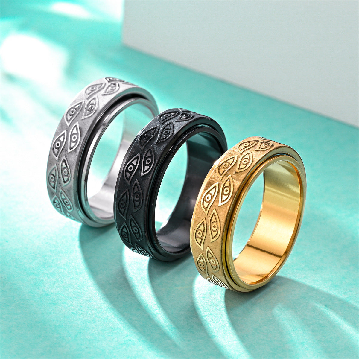 Fashion Rotatable Men's Stainless Steel Ring