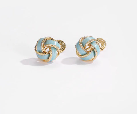Blue Concentric Knot Mosquito Coil Ear Clip