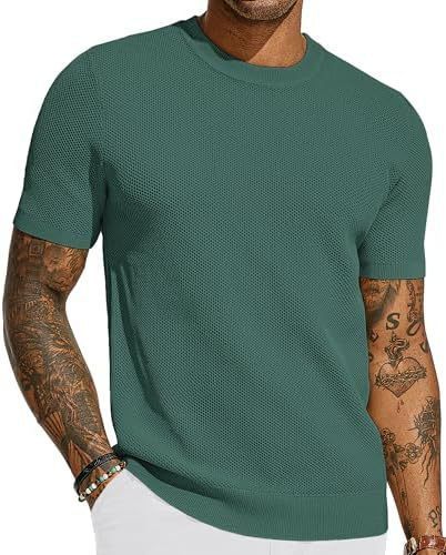 Men's Short Sleeved Knitted T-shirt
