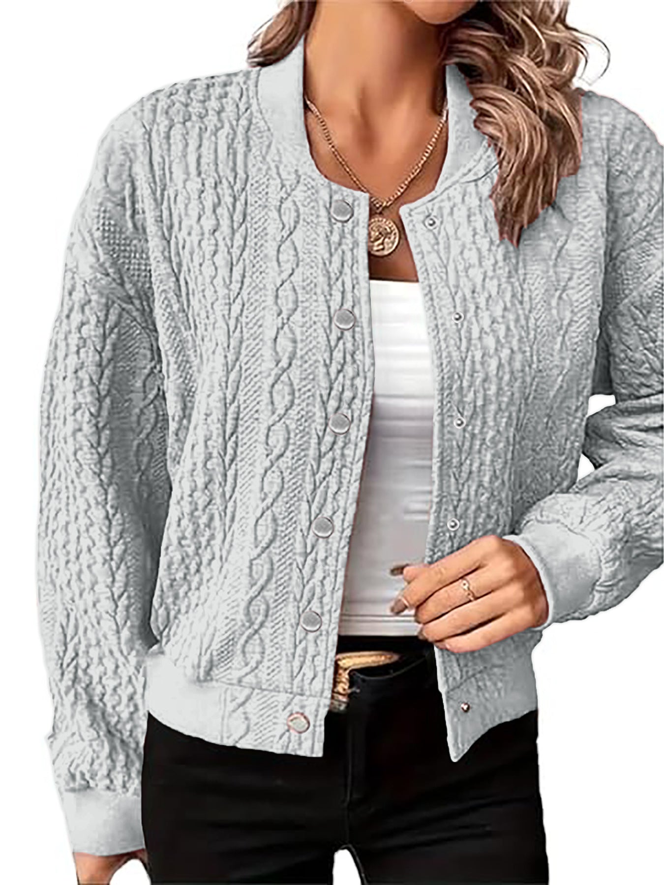 Women's Cardigan Fashion Button Coat Jacket