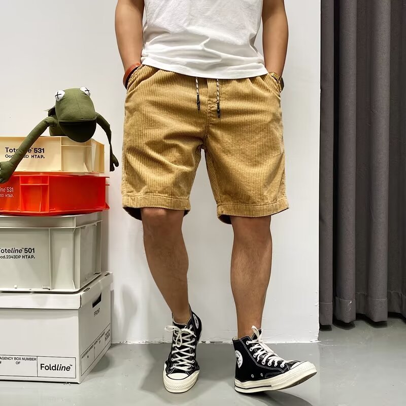 Summer American Retro Trendy Workwear Shorts Men