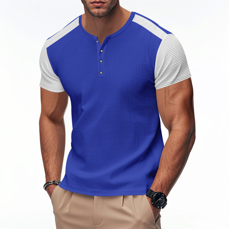 Plus Size Men's Color Block T-shirt