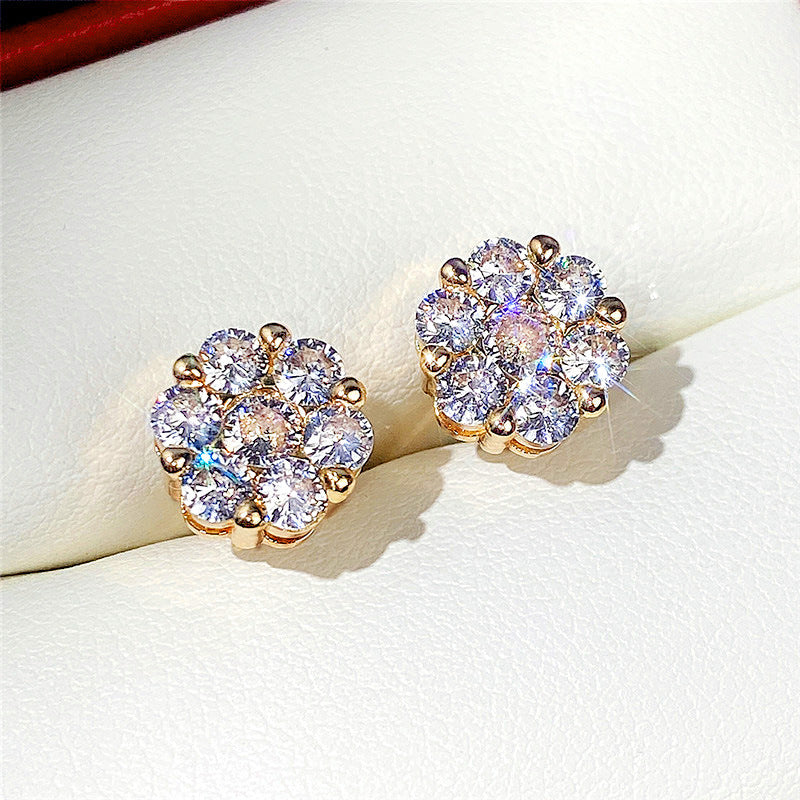 Women's Flower Zircon Earrings