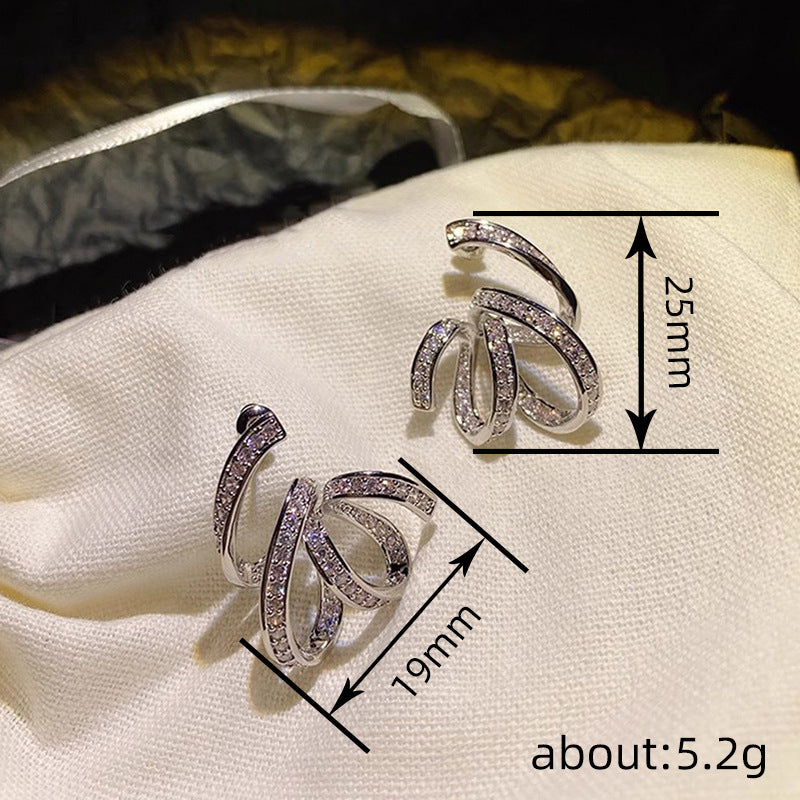 Line Winding Earrings Niche Design Fashion
