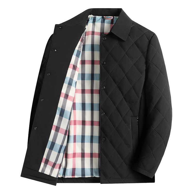 Men's Plaid Collar Cotton Jacket