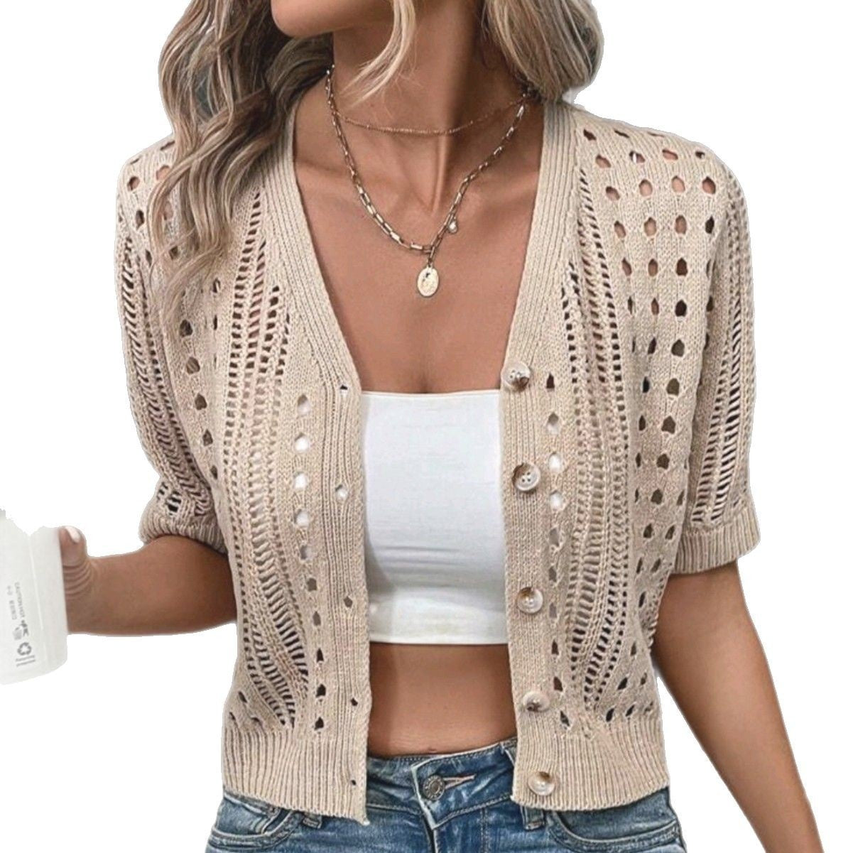 Women's Knitted Sexy Cutout Cardigan Jacket