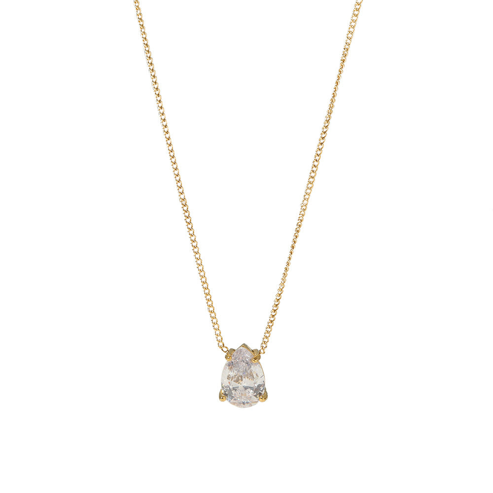 European And American Stainless Steel Necklace 18K Gold Plating Drop-shaped