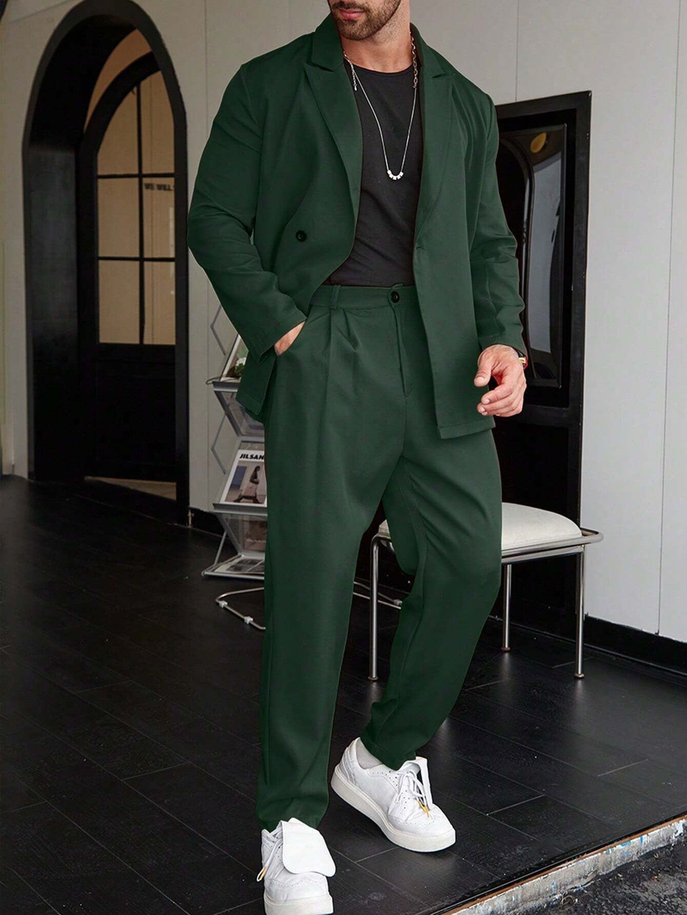 Spring And Autumn Personality Trend Loose Men's Suit