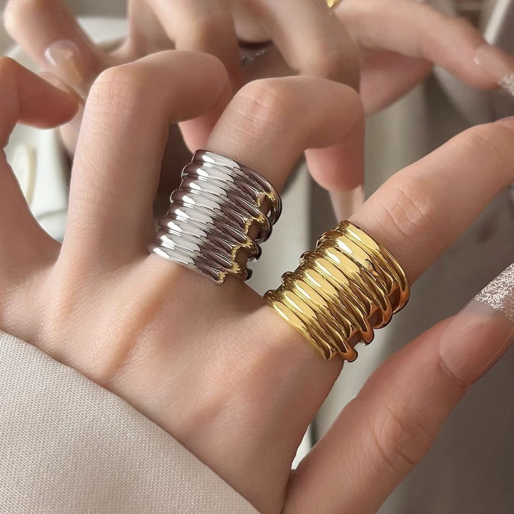 French Minority Design Multi-layer Coil Ring For Women