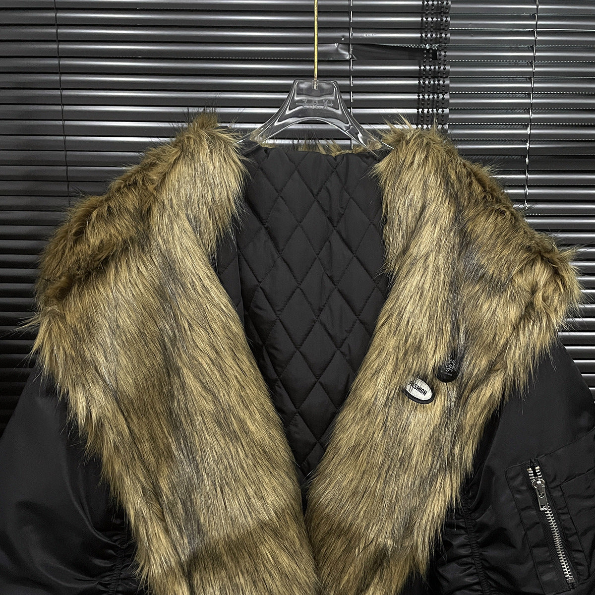 Big Fur Collar Coat Women's Loose Hooded Cotton-padded Coat
