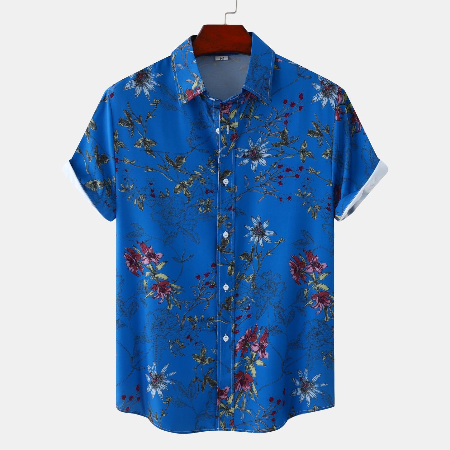 Floral Men's Casual Short Sleeve Printed Shirt