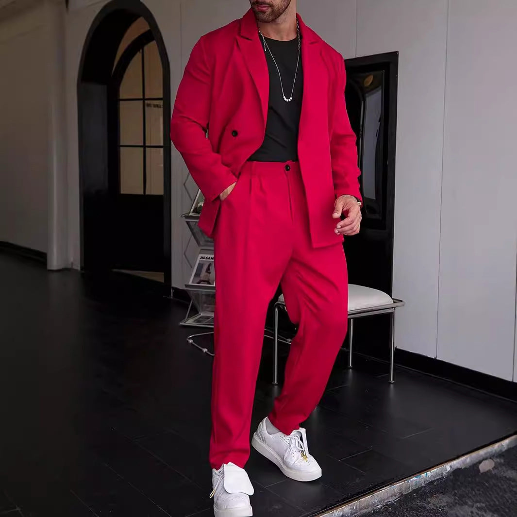 Spring And Autumn Personality Trend Loose Men's Suit