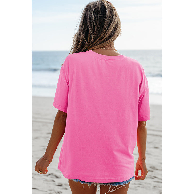 Round Neck Short Sleeve Pullover European And American Fashion Trend Letter Printed T-shirt