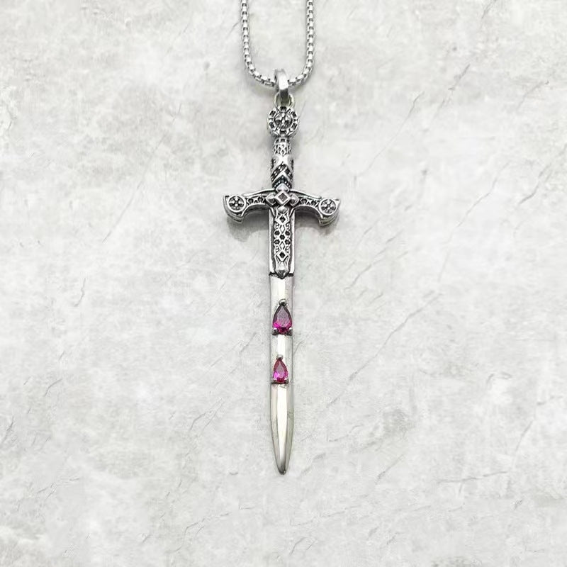 Retro Exaggerated And Personalized Gothic Sword Pendant Creative Necklace