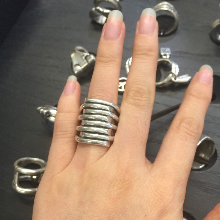 French Minority Design Multi-layer Coil Ring For Women