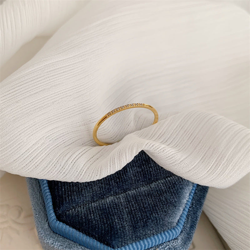 8 Fine Diamonds Ins Simple Temperament Basic Fine Ring Female Accessories