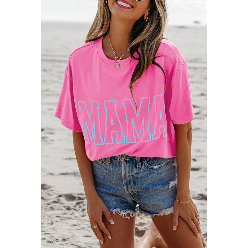 Round Neck Short Sleeve Pullover European And American Fashion Trend Letter Printed T-shirt