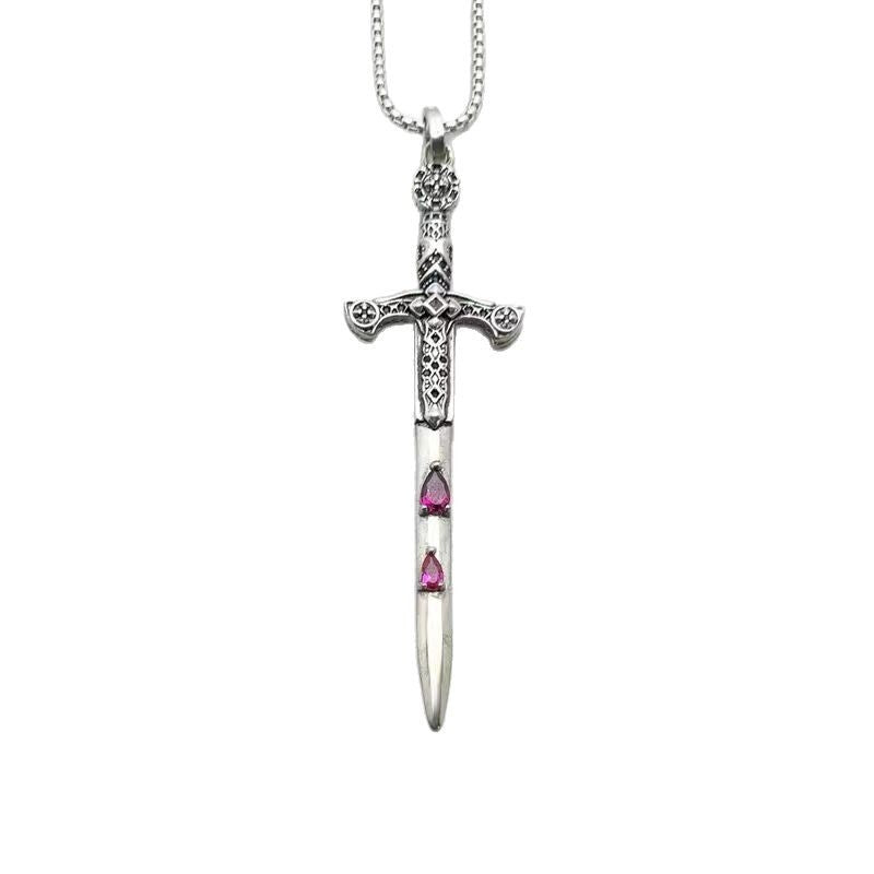 Retro Exaggerated And Personalized Gothic Sword Pendant Creative Necklace